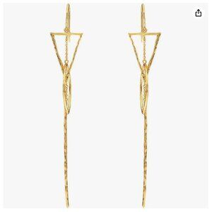NWOT Gorjana 18k Gold-Plated Interlocking Triangle Gold Drop Earrings